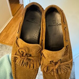 Massimo Dutti Brown Suede Loafers